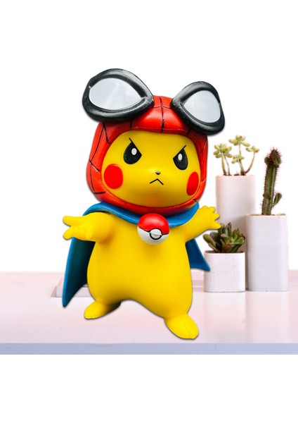 Pikachus Şekil Örümcek Adam Pikachus Cosplay Süper Kahraman Şekil Anime Bebek Modeli (Yurt Dışından) fırsatları