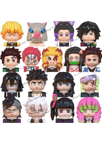 WM6116 WM6137 WM6138 Demon Slayer Japon Animesi Uzui Tengen Rengoku Kyoujurou Tanjirou Mini Aksiyon Oyuncak Figürler Oyuncaklar Birleştirin (Yurt Dışından)