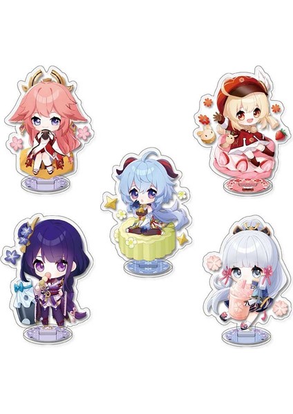 Adet 10 cm Oyun Genshin Etki Standı Işareti Anime Figürü Akrilik Model Zhongli Ayato Venti Xiao Yae Miko Çift Taraflı Stand Modeli Plaka Masa Dekoru Hayranları Hediye (Yurt Dışından)