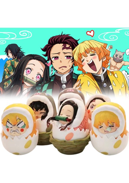 Anime Figürü Minyatür Heykelcik Tanjiro Kamado Nezuko Agatsuma Zenitsu Anime Aksiyon Şekilli Kalıp Oyuncak (Yurt Dışından)