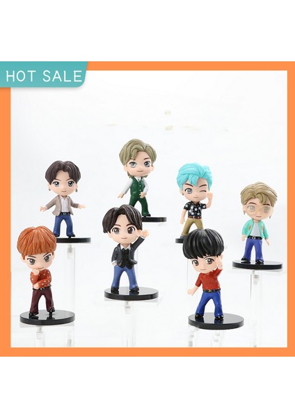 7 Adet Güzel Aksiyon Heykelcik Ilginç Ifade Yüksek Simüle Bts Karakter Aksiyon Heykelcik Süsleme Için (Yurt Dışından) modelleri