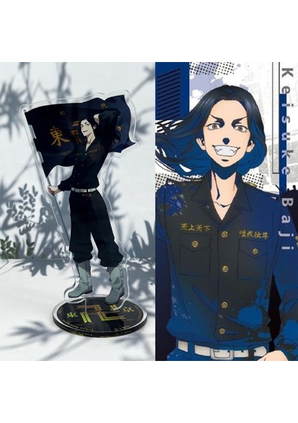 Anime Akrilik Ayakta Neme Dayanıklı Mikey Baji Keisuke Standı Şekil (Yurt Dışından)