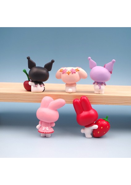 Meyve Serisi My Melody Kuromi Anime Figürleri 5 Sevimli Bebek Japon Pembe Yaylar Pvc Malzemeler Diy Aksesuarları Hediyeler Oyuncaklar (Yurt Dışından) fiyatları