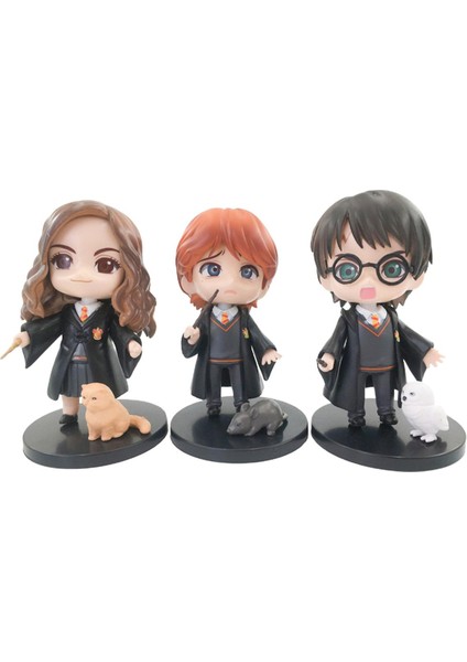 3 Adet/takım Harry Potter Hermione Ron Şekil Bebek Biblo Ev Odası Masaüstü Süsleme (Yurt Dışından)