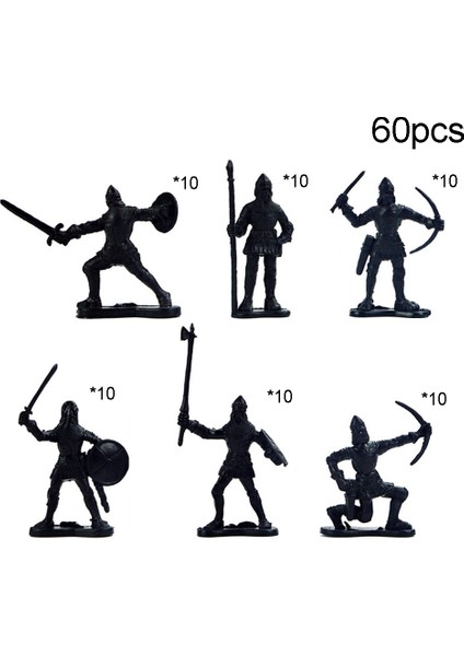 60 Adet/takım Mini Warriors Antik Asker Figürleri Statik Model Çocuk Biblo (Yurt Dışından) fiyatları