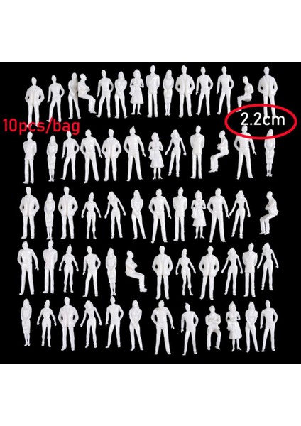 10/50 Adet Ölçekli Model Beyaz Minyatür Mimari Modeller Insan Ölçekli Model Abs Plastik Insan Figürleri (Yurt Dışından)