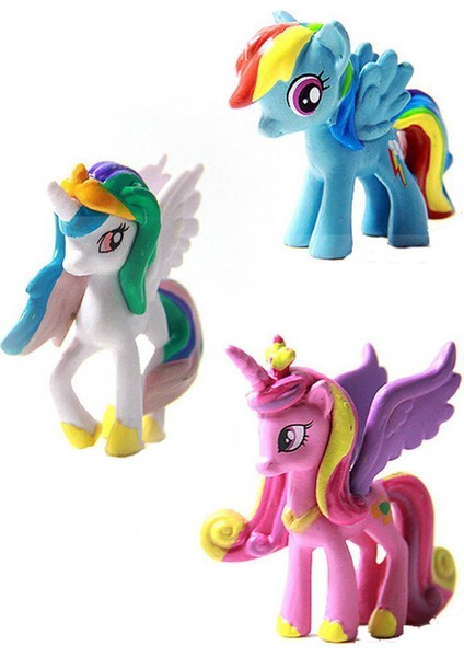 12 Adet/takım My Little Pony Aksiyon Figürü Pvc Model El Sanatları Oyuncak Masa Araba Dekor (Yurt Dışından)