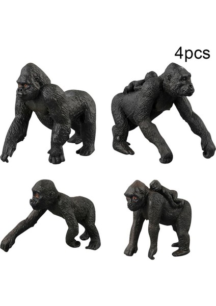 Goril Vahşi Hayvan Aksiyon Figürü Katı Model Eğitici Çocuklar Biblo (Yurt Dışından)