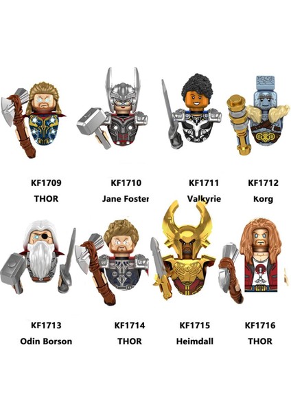 KF6161 Marvel Avengers Süper Kahraman Anime Figürü Thor Kawaii Montajlı Yapı Taşları Çocuk Oyuncak Blokları Modeli Doğum Günü Noel Hediyesi Oyuncaklar (Yurt Dışından)