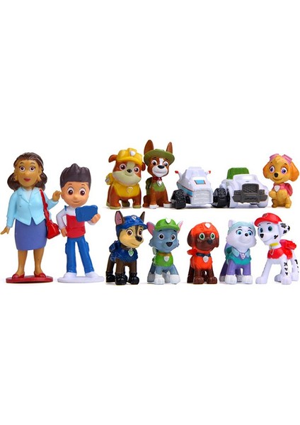 12 Adet Paw Patrol Canina 4-10 cm Anime Figürü Aksiyon Figürleri Köpek Pat Patrouille Araba Oyuncak Devriye Köpek Oyuncaklar Çocuklar Için Oyuncak (Yurt Dışından)