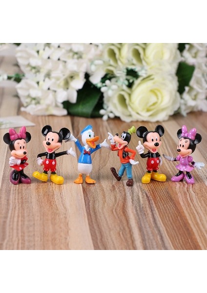 Adet/takım Disney Anime Periferik Mickey Mouse Minnie Mouse Ördek Kek Dekorasyon Hediyeler Pvc Anime Figürü Oyuncaklar Çocuklar Için (Yurt Dışından)