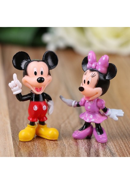 Adet/takım Disney Anime Periferik Mickey Mouse Minnie Mouse Ördek Kek Dekorasyon Hediyeler Pvc Anime Figürü Oyuncaklar Çocuklar Için (Yurt Dışından) modelleri
