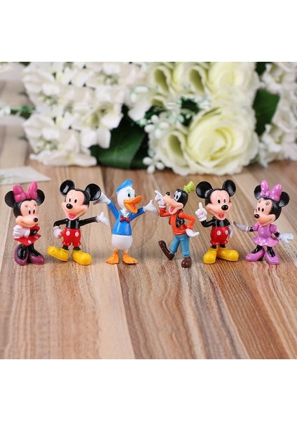 Adet/takım Disney Anime Periferik Mickey Mouse Minnie Mouse Ördek Kek Dekorasyon Hediyeler Pvc Anime Figürü Oyuncaklar Çocuklar Için (Yurt Dışından) indirimleri