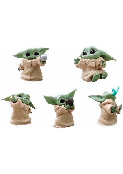5 Adet Mandalorian Savaş Yıldızı Küçük Bebek Yoda Heykeli Şekil Oyuncaklar Ev Süsler Hediye (Yurt Dışından) modelleri