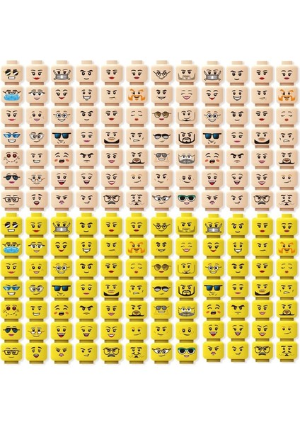 56 Adet Organları Uyumlu Şekil Kafa Yüz Evrensel Dıy Aksesuarları Parçaları Bebek Ifade Modeli Yapı Taşları Tuğla Setleri Oyuncaklar (Yurt Dışından)