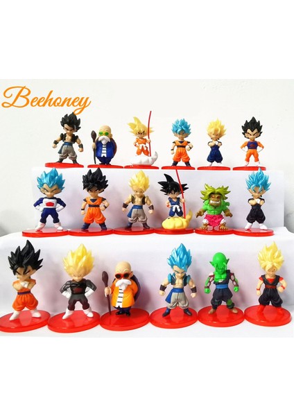 18 Adet/torba Dragon Ball Minifigures Modeli Süsler Süper Saiyan Son Goku Şekil Sevimli Karikatür Modeli Çocuklar Için Hediyeler (Yurt Dışından)