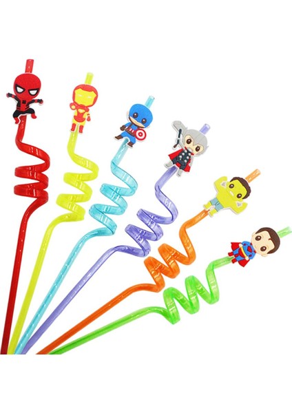 10 Adet Marvel Anime Figürü Kawaii Örümcek Adam Thor Yeniden Kullanılabilir Saman Doğum Günü Cadılar Bayramı Noel Partisi Dekoru Tatil Hediye Parti Malzemeleri (Yurt Dışından)