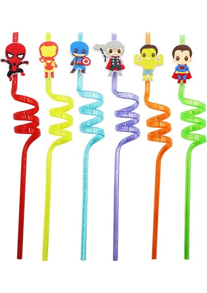 10 Adet Marvel Anime Figürü Kawaii Örümcek Adam Thor Yeniden Kullanılabilir Saman Doğum Günü Cadılar Bayramı Noel Partisi Dekoru Tatil Hediye Parti Malzemeleri (Yurt Dışından)