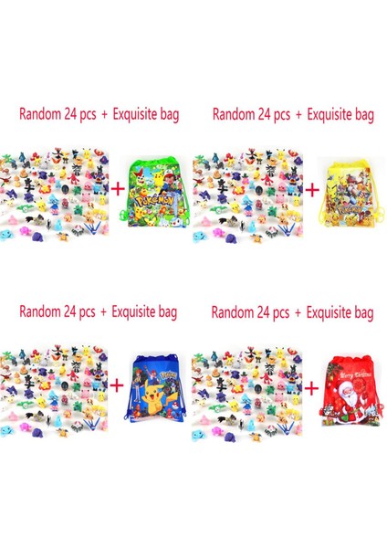 24 Adet Pokemon Noel 2022 Advent Takvimi Çanta Figürü Oyuncaklar Hakiki Pikachu Anime Figuras Çocuk Oyuncakları Pokemon Gits Çantası (Yurt Dışından)