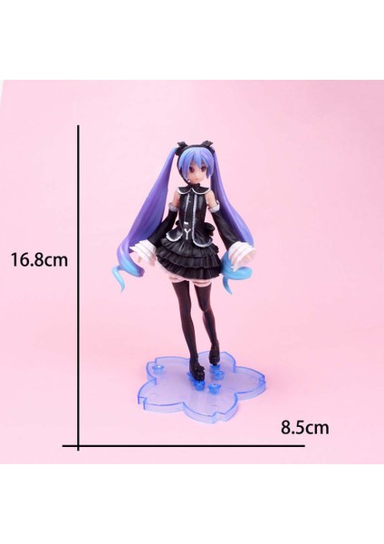 [rongcai] Twınkle1 17 cm Aksiyon Heykelcik Oyuncak Hediye Şekil Oyuncaklar Hatsune Miku Minyatürleri Heykeli Siyah Elbise Bebek Mor Saç Pvc Anime Figürü (Yurt Dışından)