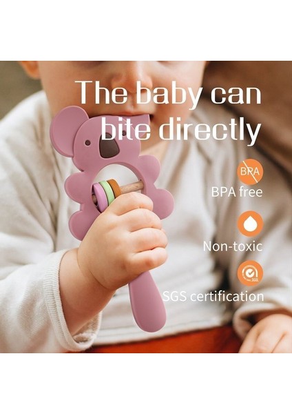 Silikon Çıngıraklar Çocuklar Için Hayvan Koala Handbells Yenidoğan Bebek Yatağı Çan Eğitici Oyuncaklar Güvenli Gıda Sınıfı Bebek Diş Kaşıyıcı Bebek Ürünleri (Yurt Dışından)
