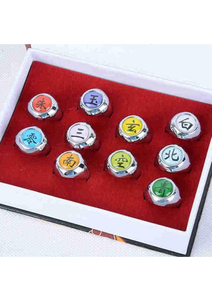 10 Adet/takım Naruto Akatsuki Metal Yüzükler Anime Itachi Şekil Cosplay Aksiyon Aksesuarı Jewerly Serin Erkek Çocuk Çocuk Oyuncakları (Yurt Dışından)
