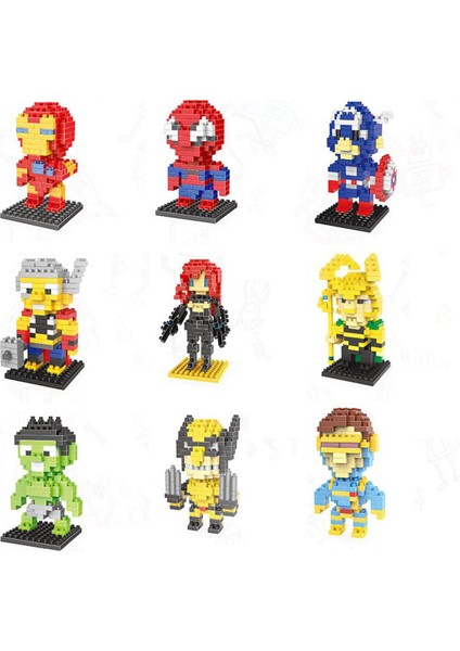 Marvel Kahraman Yapı Taşları Avengers Örümcek Adam Hulk Elmas Blokları Anime Figürü Çocuk Oyuncakları Çocuklar Için Mini Aksiyon Figürü Tuğla (Yurt Dışından)