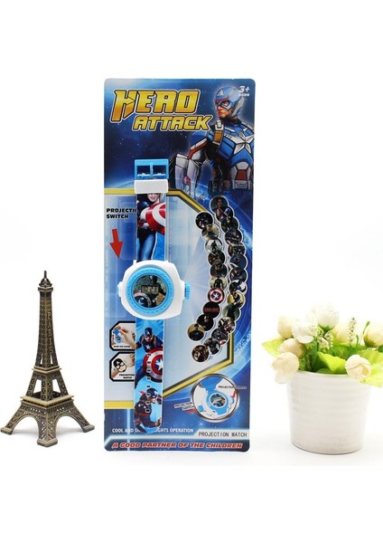 2021 Çocuk Elektronik Oyuncaklar Marvel Örümcek Adam Kaptan Amerika LED Dijital Projeksiyon Izle 20 Görüntüler Çocuklar Kız Erkek Hediye (Yurt Dışından) modelleri