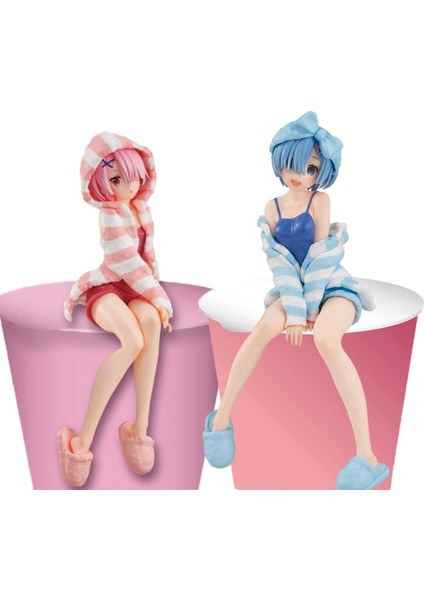 14 cm Erişte Stoper Şekil Yeniden Sıfır Başka Bir Dünyada Hayata Başlamak Rem Ram Anime Figürü Ram Rem Ev Giysileri Aksiyon Figürü Oyuncakları (Yurt Dışından)