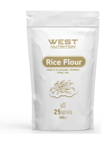 West Nutrition Pirinç Unu Rice Flour 1000 gr 25 Servis Vanilya&karamel