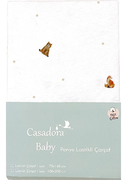 Casadora Baby Forest Amigos 100% Pamuk Penye Lastikli Bebek Çarşafı - 100X200 cm