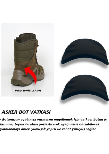 BG184.ML | Yumuşak Memory Foam Asker Botları için İç Tabanlık, 2x Vatka ve Koku Önleyici Toz