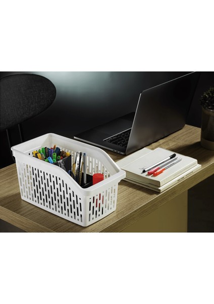 Buzdolabı Sepeti Istiflenebilir Kutu Dolap Içi Organizer 6 Adet Sepet  Beyaz 30x16x17 No:2