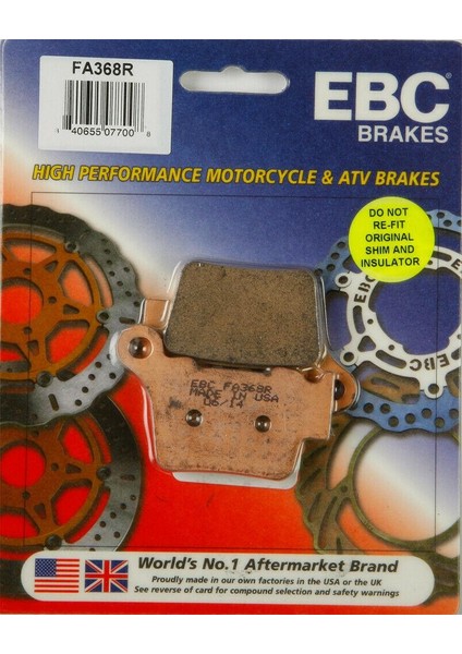 FA368R 2007-2023 Ktm 450 Sxf Uyumlu Arka Fren Balatası Sinterli Balata