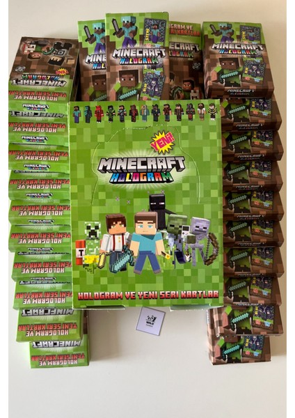 Minecraft Yeni Koleksiyon Hologram Oyun Kartı 24 Paket 240 Adet Kart