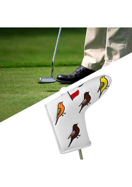 Pu Golf Atıcı Baş Örtüsü Golf Kulübü Başlık Örtüleri Açık 13CM * 17CM Beyaz (Yurt Dışından)