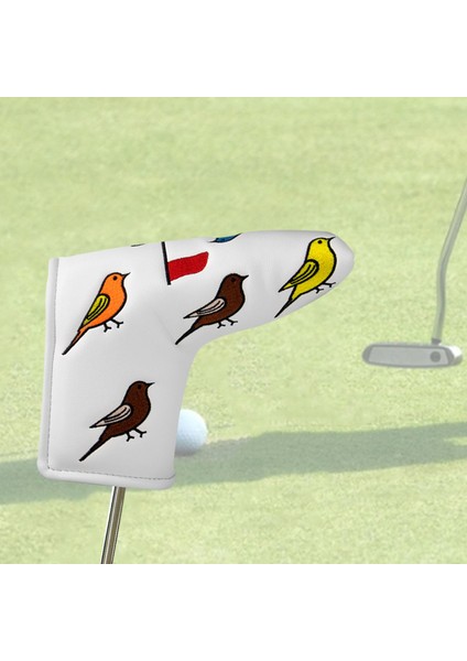 Pu Golf Atıcı Baş Örtüsü Golf Kulübü Başlık Örtüleri Açık 13CM * 17CM Beyaz (Yurt Dışından)