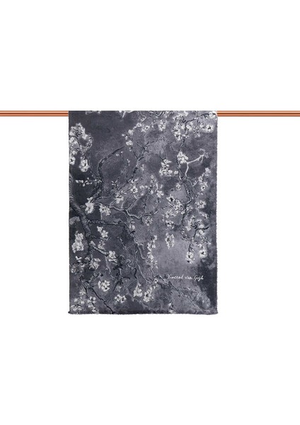 Gri Badem Çiçeği Desen Kışlık Şal modelleri