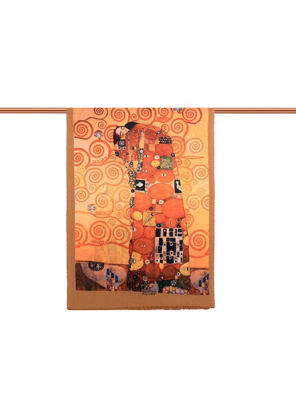 Sarı Hayat Ağacı Desen Kışlık Şal modelleri