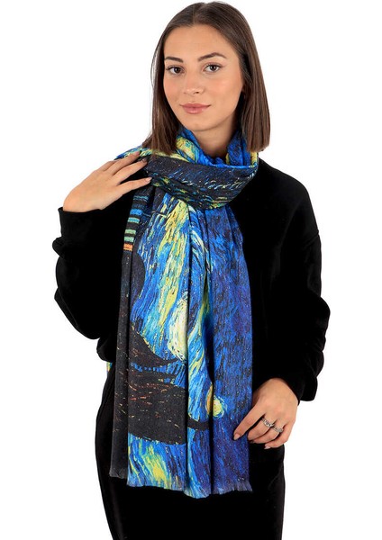 Saks Yıldızlı Geceler Desen Kışlık Şal fiyatları