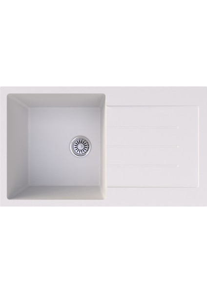Beyaz Tek Goz Granit Evye 50X86 GR86L