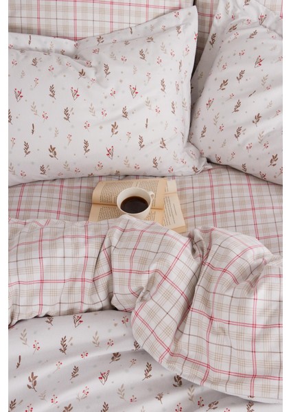 Flanel Çift Kişilik Nevresim Takımı Serenity Kırmızı