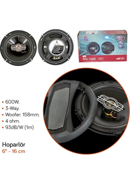 Hoparlör 16 cm - 6 Inç 600W TRG-1065