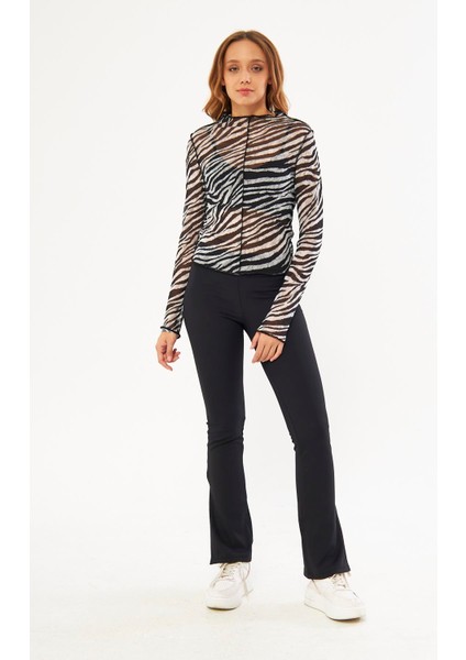 Yeşil Kadın Tüllü Crop Bluz - Nules modelleri