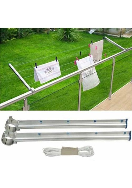 Küpeşte Balkon Çamaşır Kurutma Askılığı Yuvarlak Çamaşır Askısı