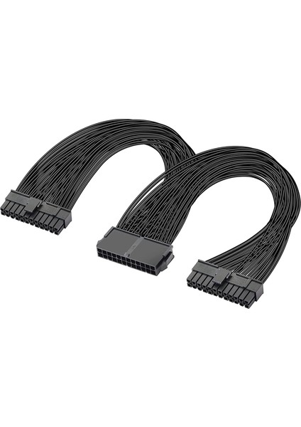 Çift Psu Güç Kaynağı 24-Pin Atx Anakart Splitter Kablosu, Atx Anakart Uzatma Kablosu Için 24PIN(20+4) (Yurt Dışından)