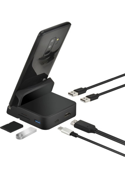 USB C Hub Yerleştirme Istasyonu Telefon Standı Dex Pad Istasyonu USB C - Uyumlu Dock Güç Şarj Cihazı Kiti (Yurt Dışından)