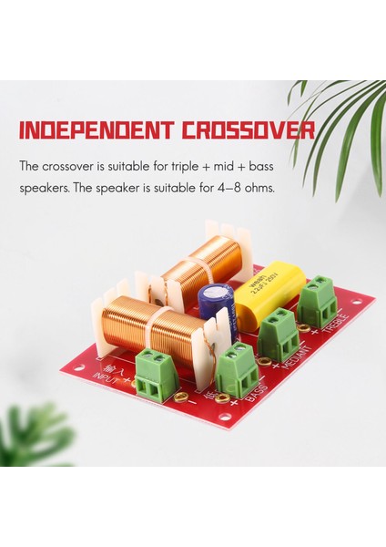 Adet 200W 3 Yollu Ses Hoparlör Crossover Tiz + Orta Kademe + Bas Crossover Hoparlörler Filtre Frekans Bölücü (Yurt Dışından)