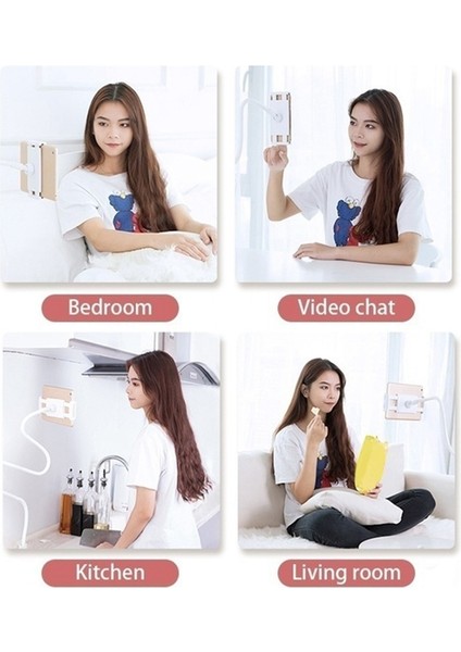 360 Dönen Esnek Uzun Kol Cep Telefonu Tutucu Masaüstü Yatak Döner Braket Telefon ve Tablet Için Telefon Standı (Siyah) (Yurt Dışından) fırsatları