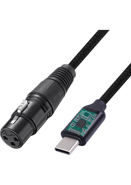USB C - Xlr Dişi Kablo, USB C Mikrofon Kablosu Tip C Erkek - Xlr Dişi Mikrofon Bağlantısı Stüdyo Ses Kablosu (2m/6.6ft) (Yurt Dışından)